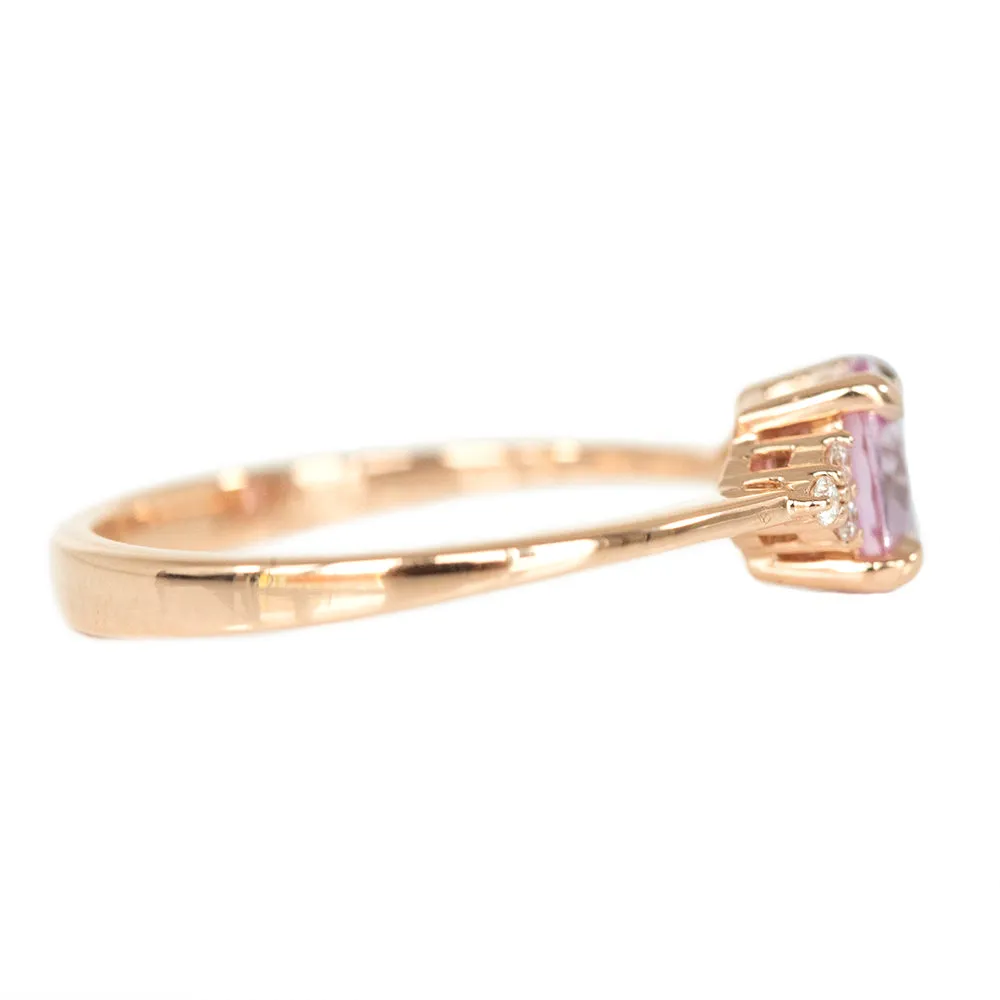 1.02ct Pink Sapphire and Diamond Cluster Ring in 14k Rose Gold