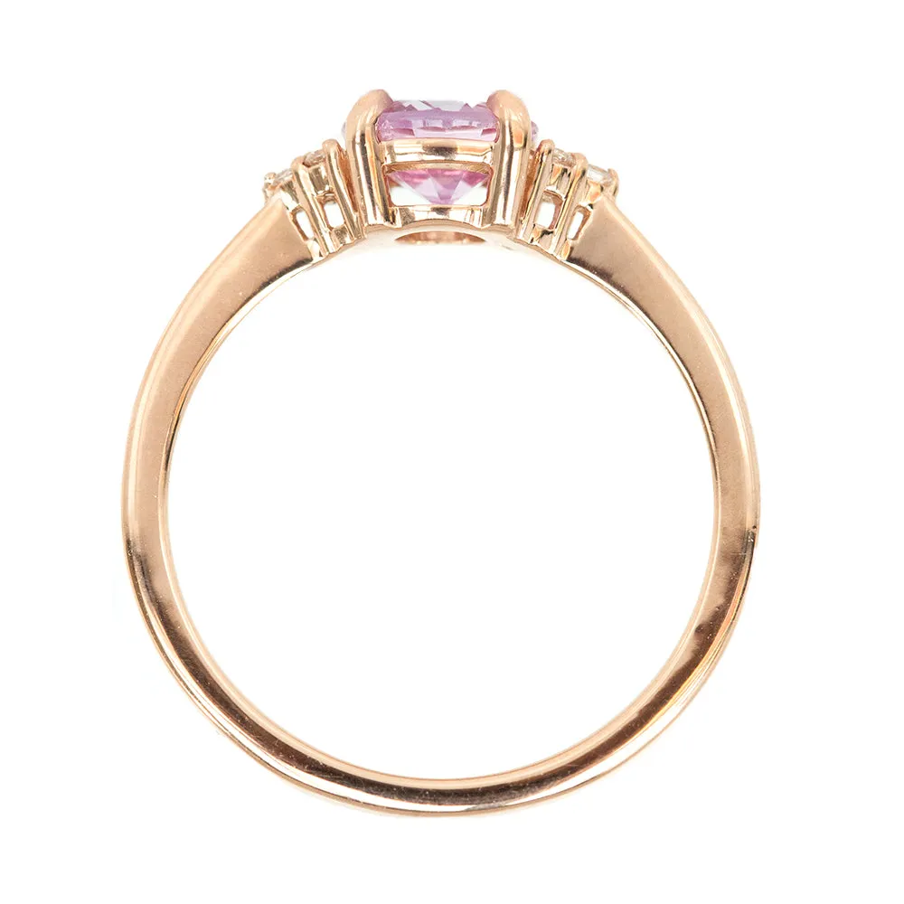 1.02ct Pink Sapphire and Diamond Cluster Ring in 14k Rose Gold