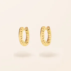 10K Gold Fluted Huggie Earrings