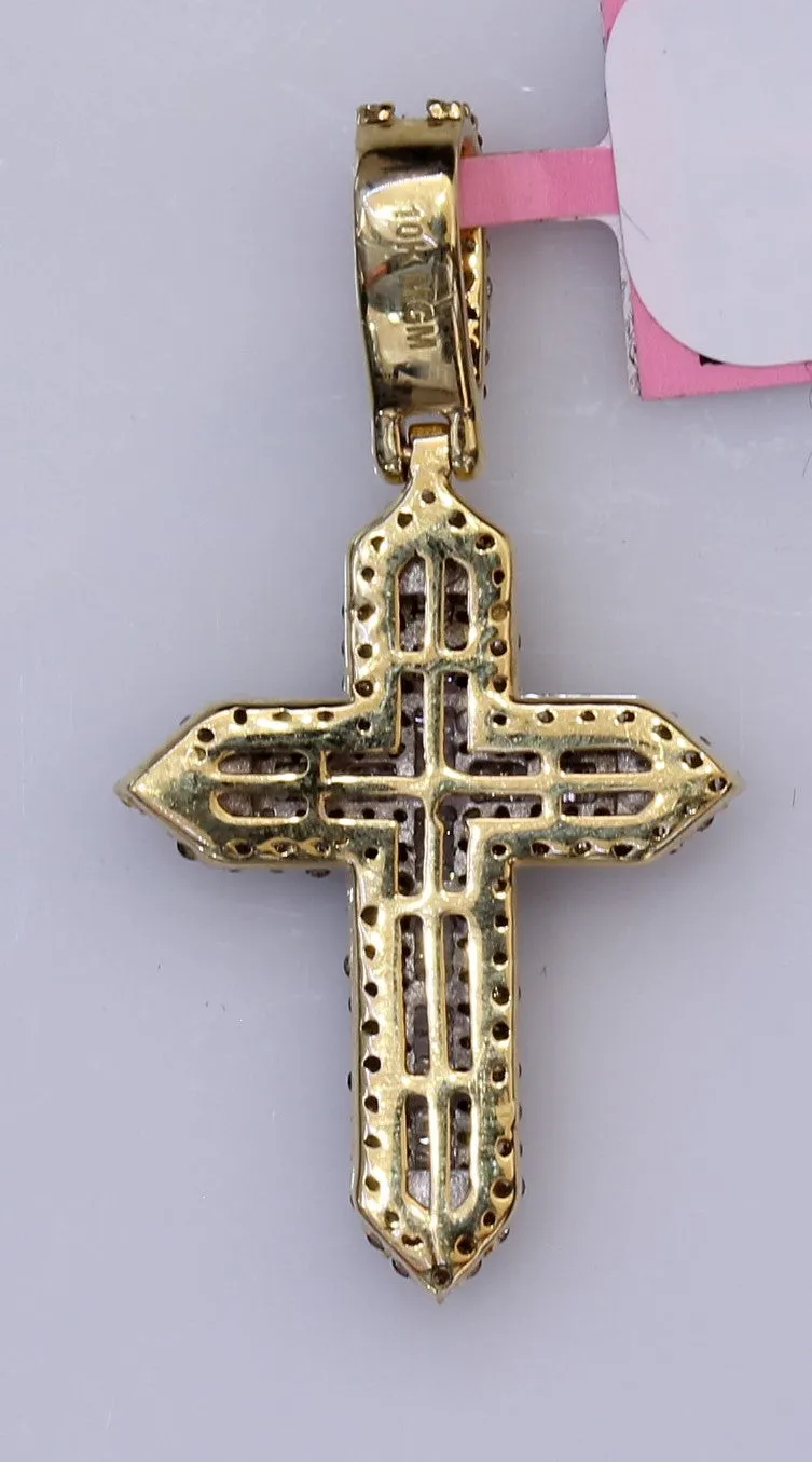 10k Yellow Gold Cross .60ctw