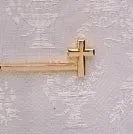 1.25 Tie Bar w/Cross; Gold Plated