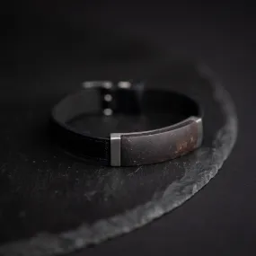 12mm Leather bracelet with ultra-rare Painite stone