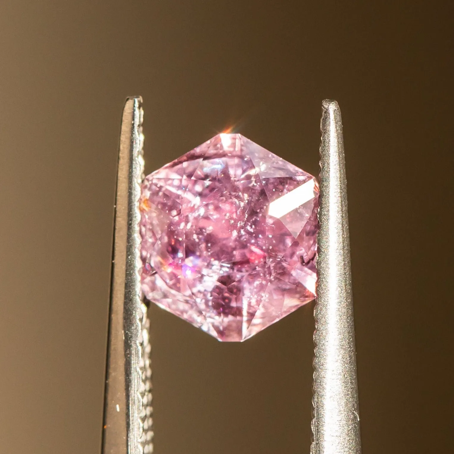 1.37CT Hexagon Montana Sapphire, Bright Raspberry Pink, 7.10x6.50x4.30MM, UNHEATED