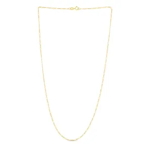 14K Gold 1.9mm Figaro Chain