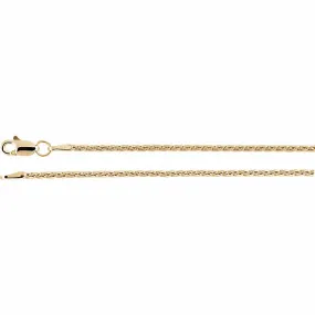 14K Yellow Gold Wheat Chain, 18 inches Long 1.5 mm  - CH973G