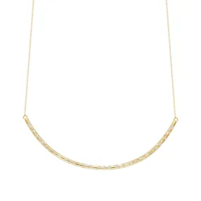 14K YG Scattered Diamond Bib Necklace