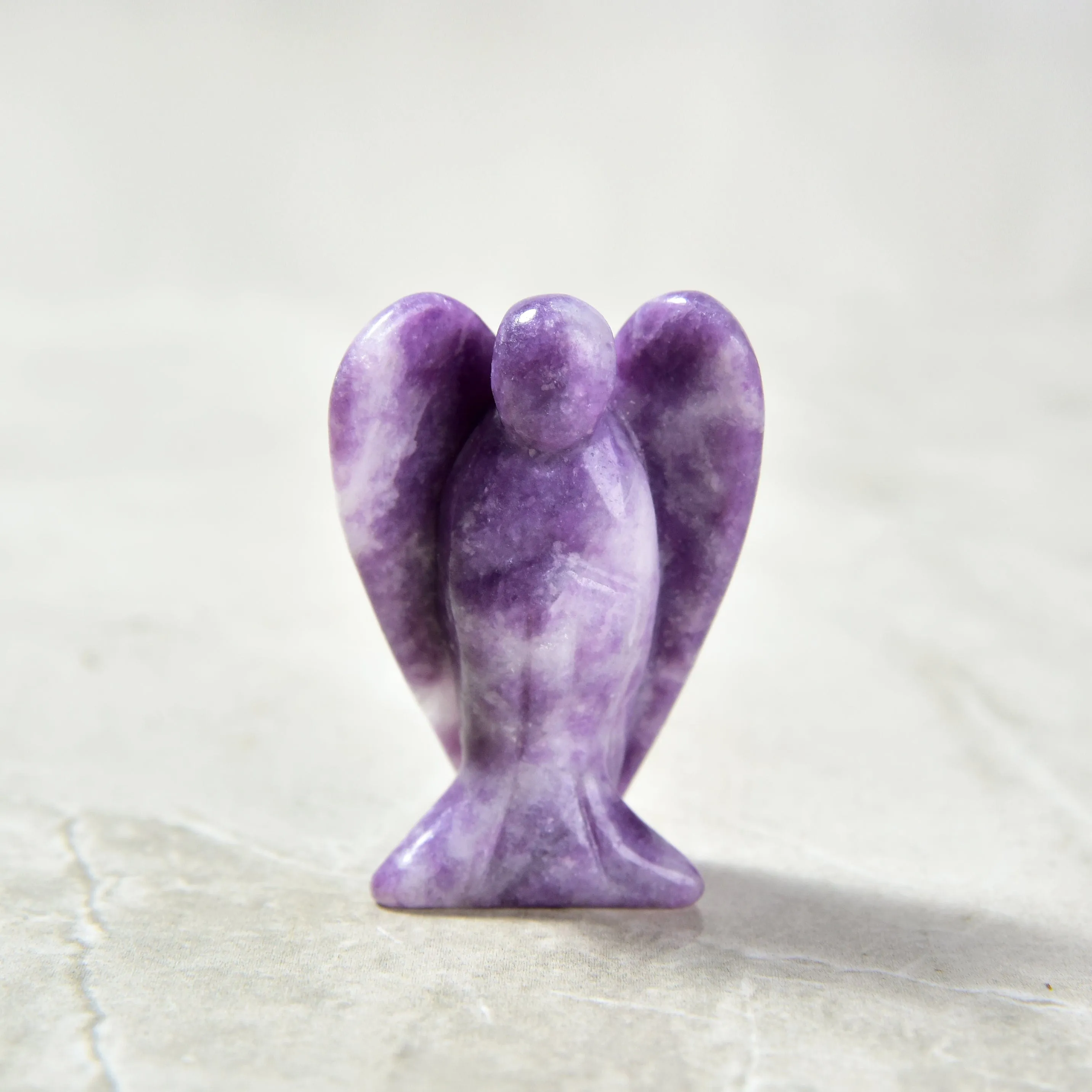 2 Lepidolite Angel Natural Gemstone Carving