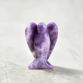 2 Lepidolite Angel Natural Gemstone Carving