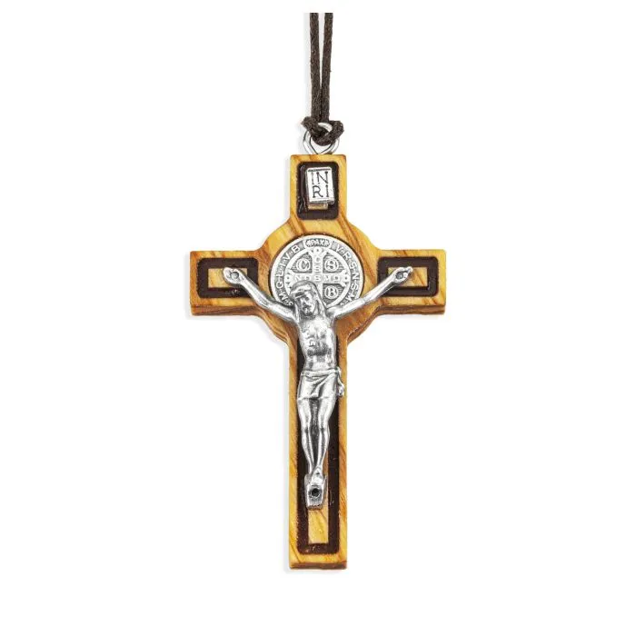 2 St. Benedict Olive Wood Crucifix