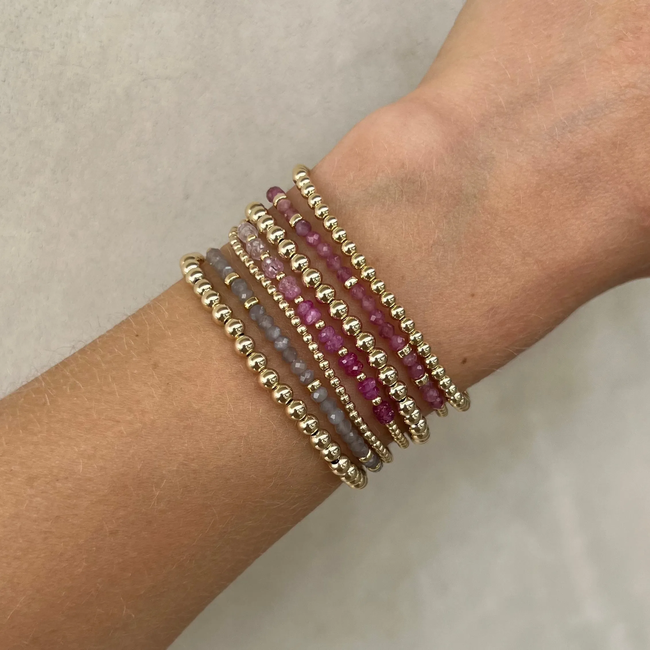 2MM Signature Bracelet with Pink Sugar Ombré Gold Pattern