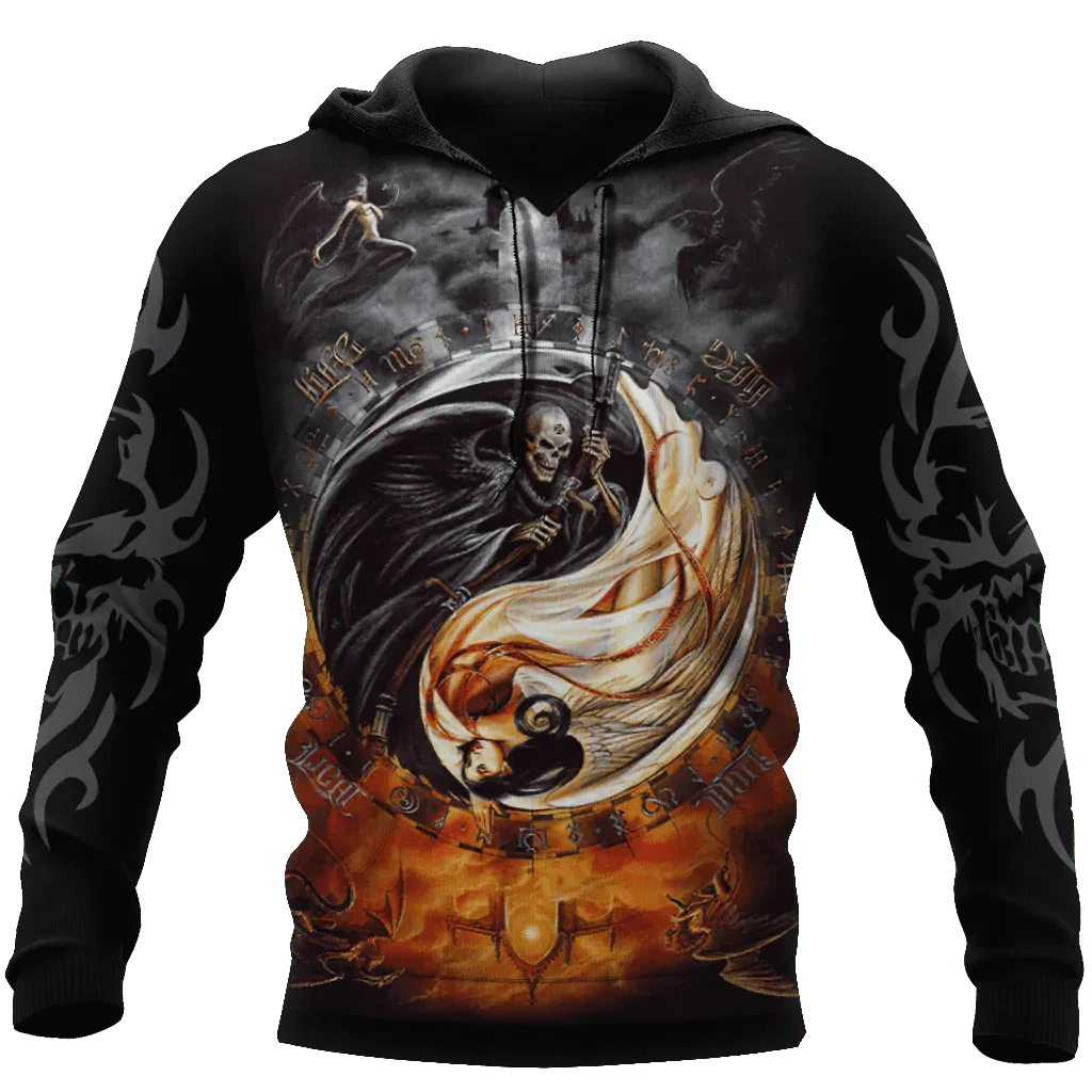 3D All Over Print Vintage Native Skull Unisex Hoodie, Native Skull Hoodies