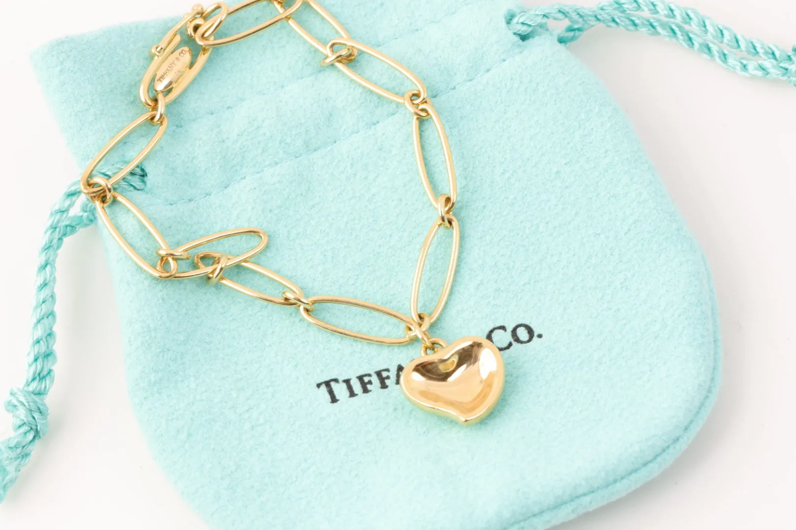 7.25" Tiffany & Co. 18k Yellow Gold Elsa Peretti Heart Bracelet (11.09g.)