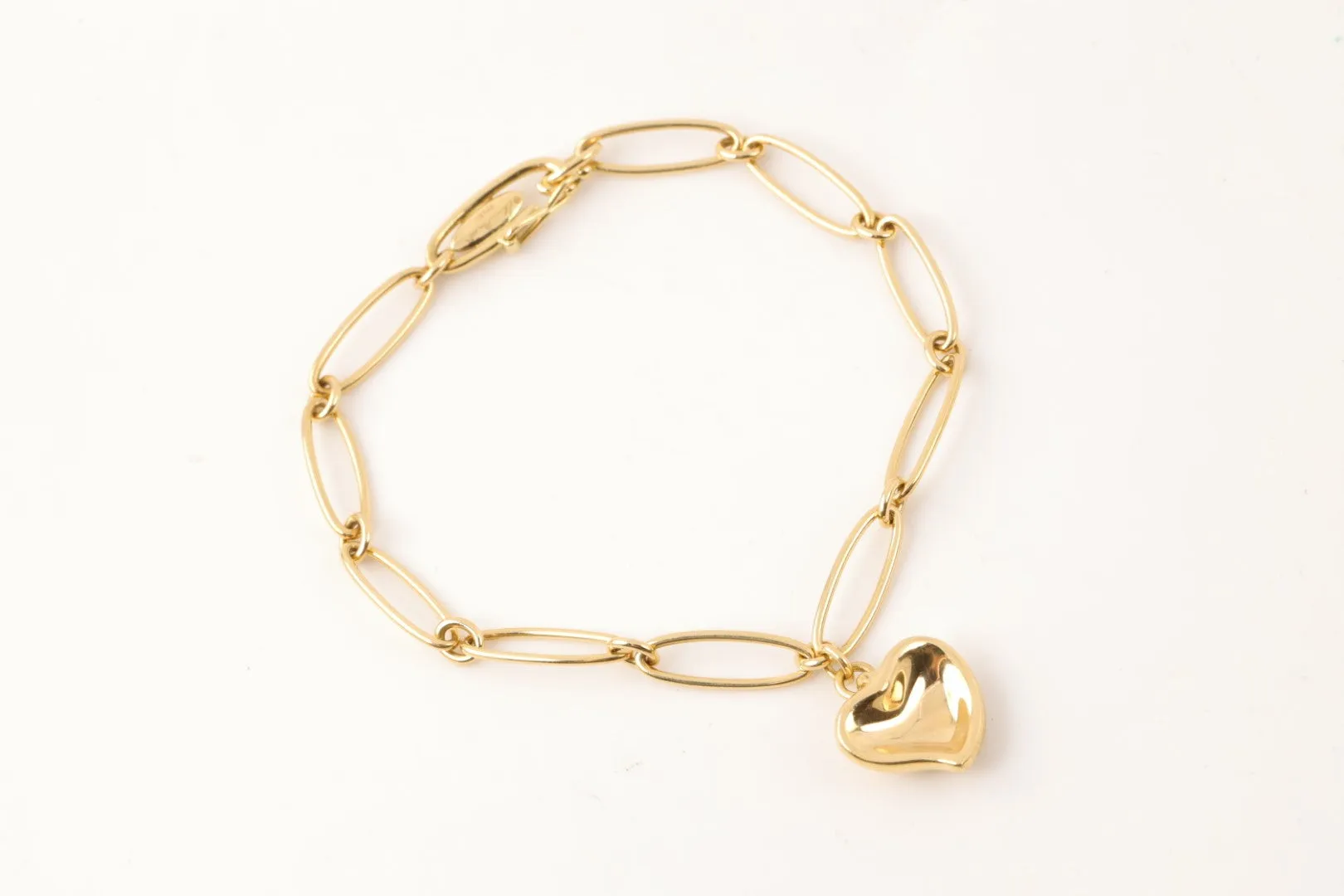 7.25" Tiffany & Co. 18k Yellow Gold Elsa Peretti Heart Bracelet (11.09g.)