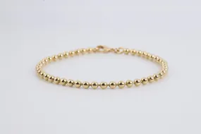 7" 18k Yellow Gold Bead Bracelet (7.43g.)