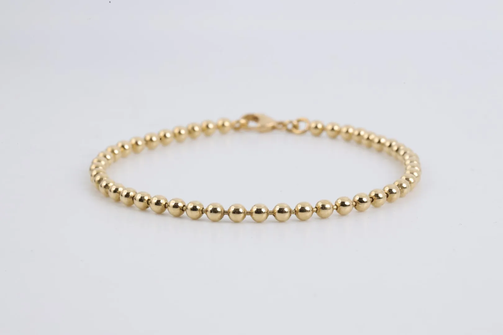 7" 18k Yellow Gold Bead Bracelet (7.43g.)