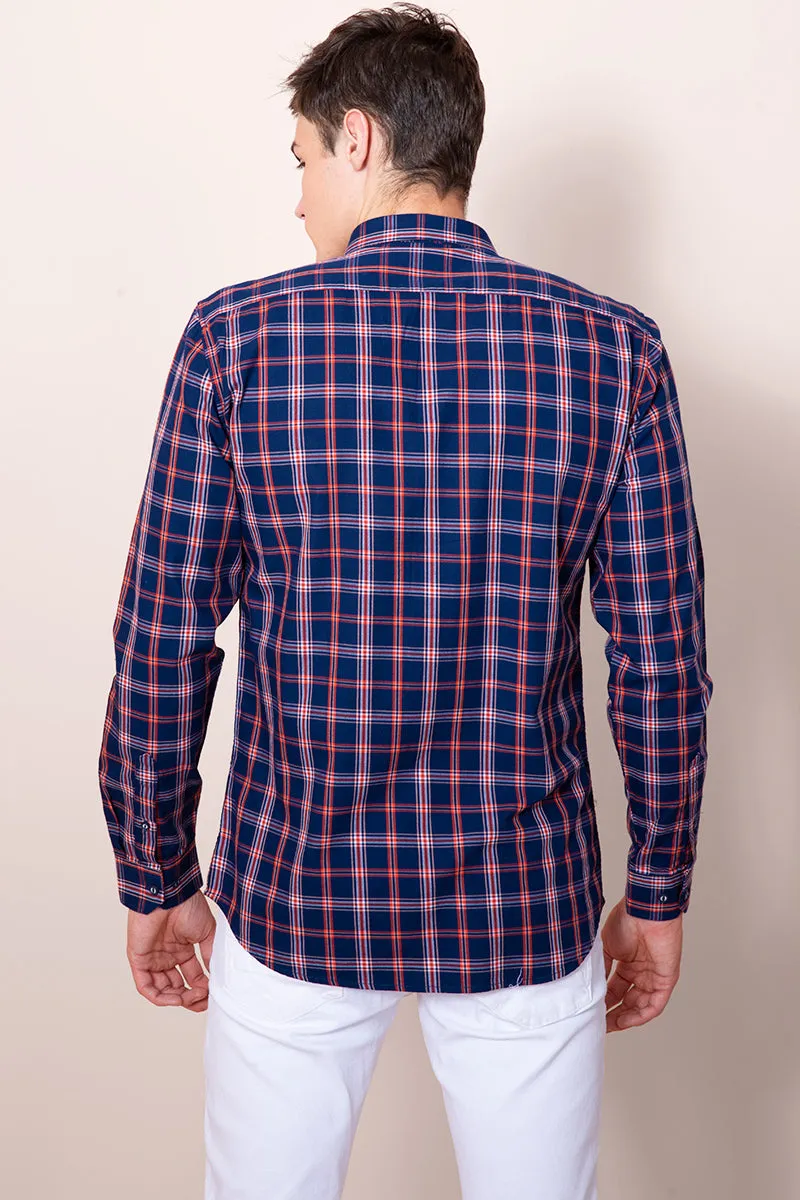 80's Small Navy Check Shirt