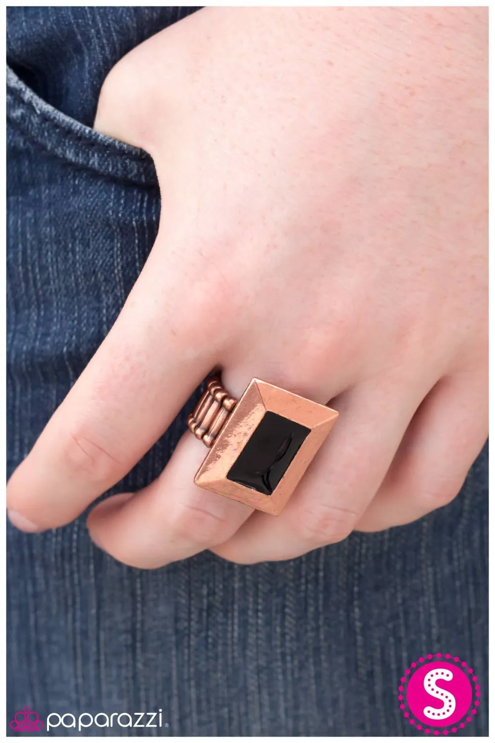 A Picture Is Worth a Thousand Words Copper and Black Ring - Paparazzi Accessories