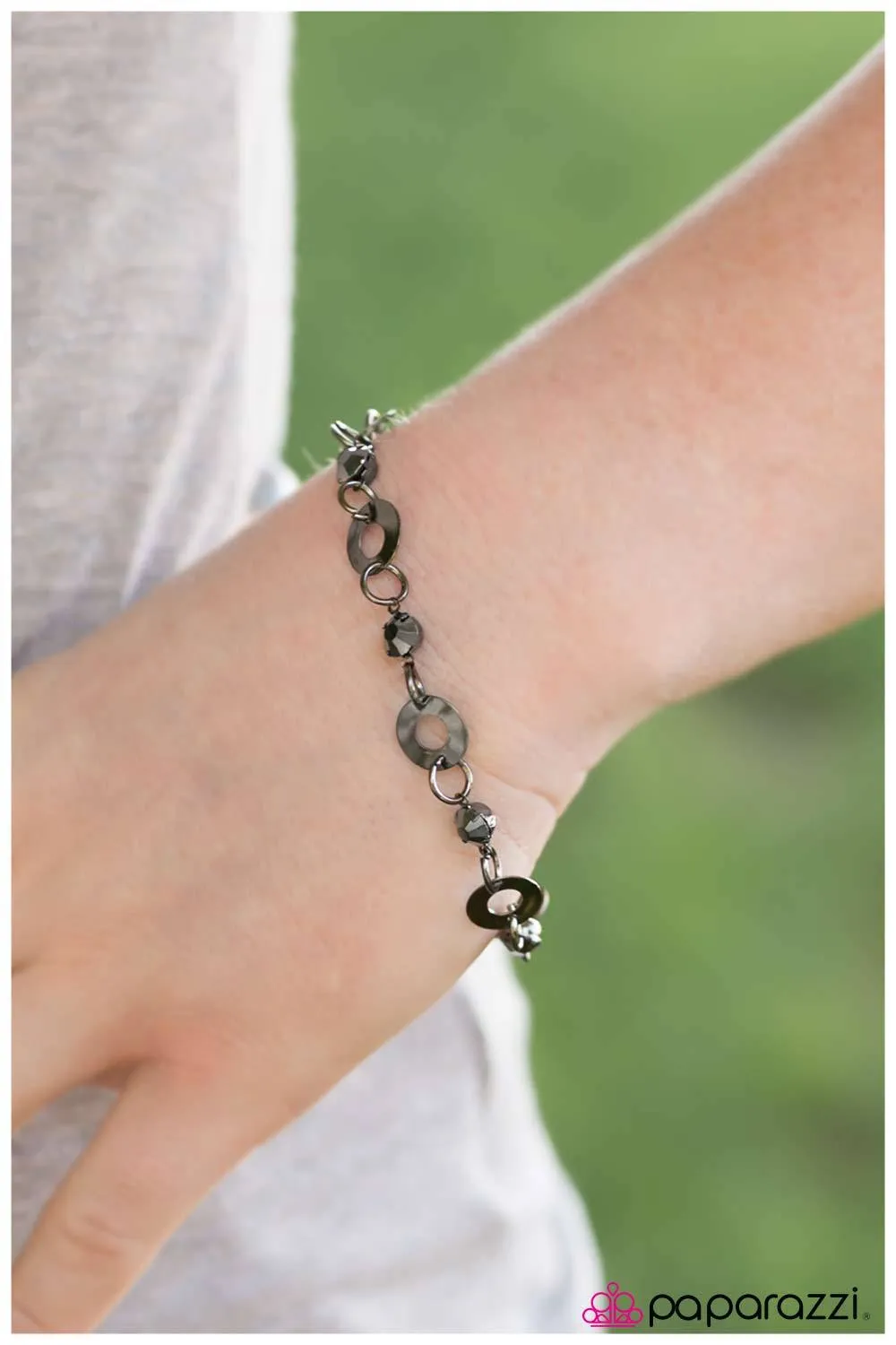 A Simple Observation Gunmetal Black Bracelet - Paparazzi Accessories