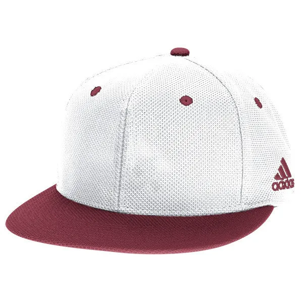 adidas Men's Burgundy Mesh Flat Visor Flex