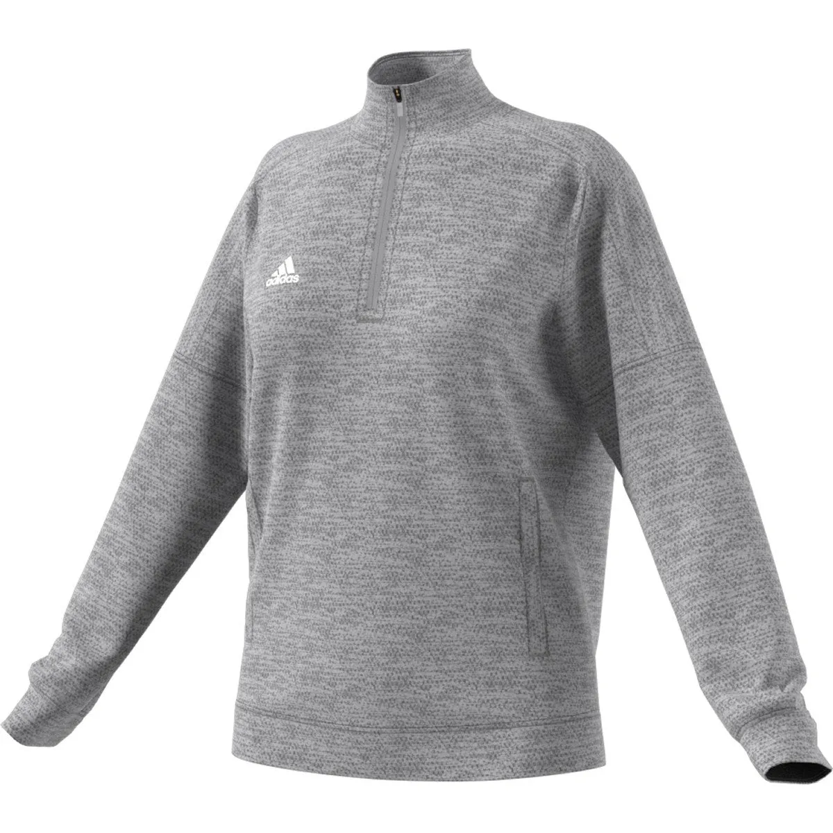 adidas Women's Grey Two Melange Team Issue Quarter Zip