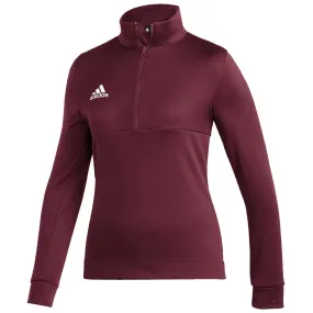 adidas Women's Team Collegiate Burgundy/White Team Issue 1/4 Zip