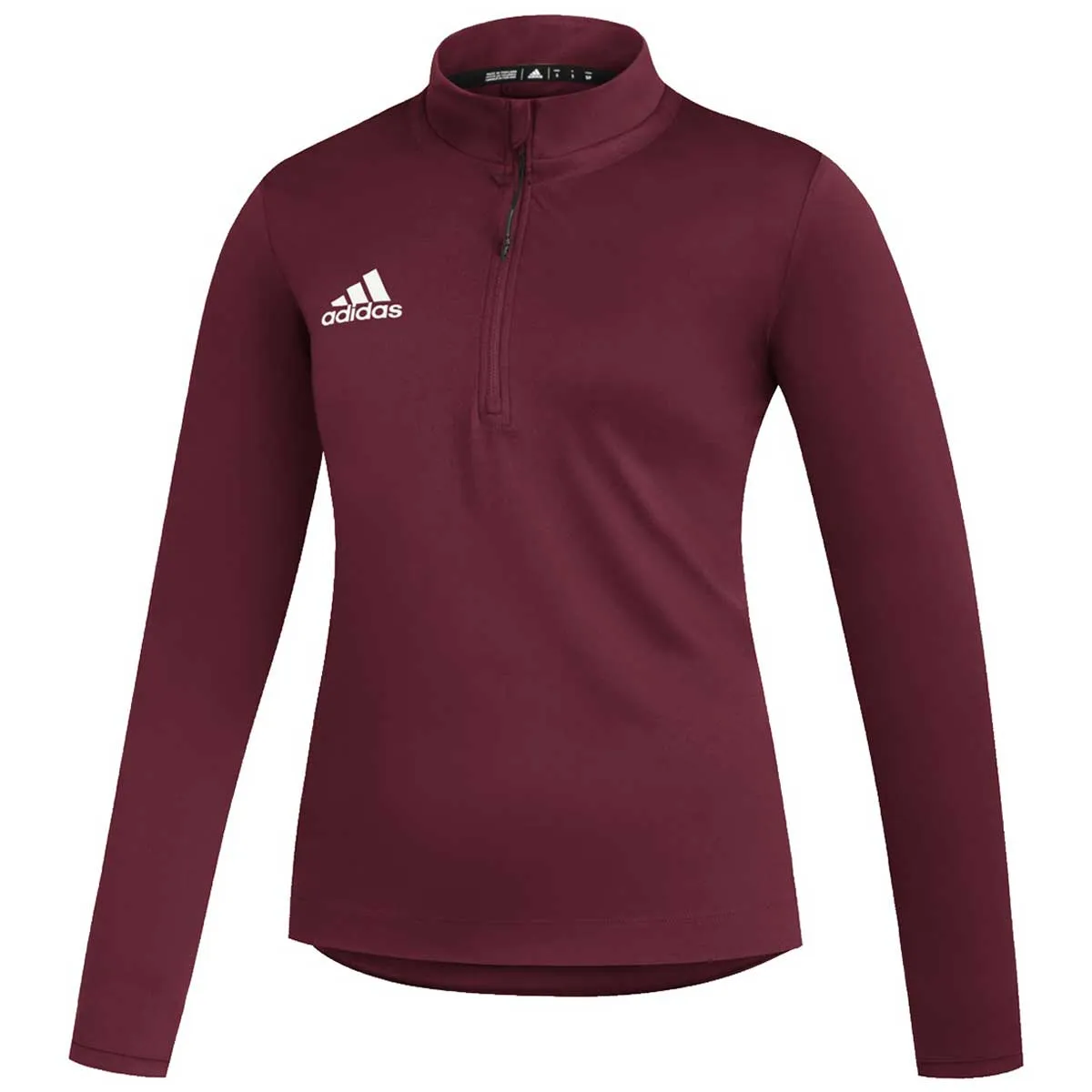 adidas Women's Team Collegiate Burgundy/White Under The Lights Long Sleeve Woven 1/4 Zip