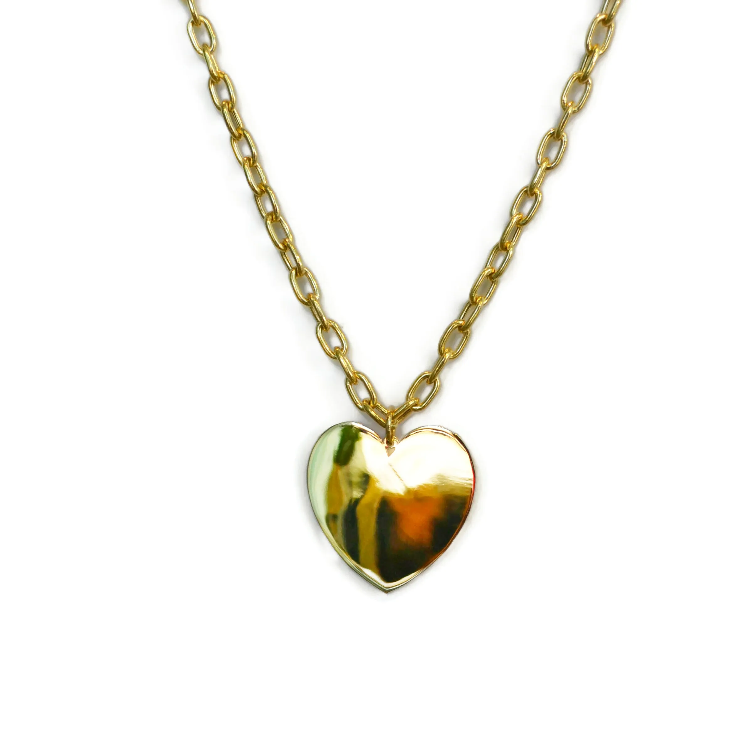 AFJ Gold Collection - Classic Heart Pendant, 14k Yellow Gold