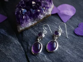 Amethyst Akoni Earrings - Double Drop