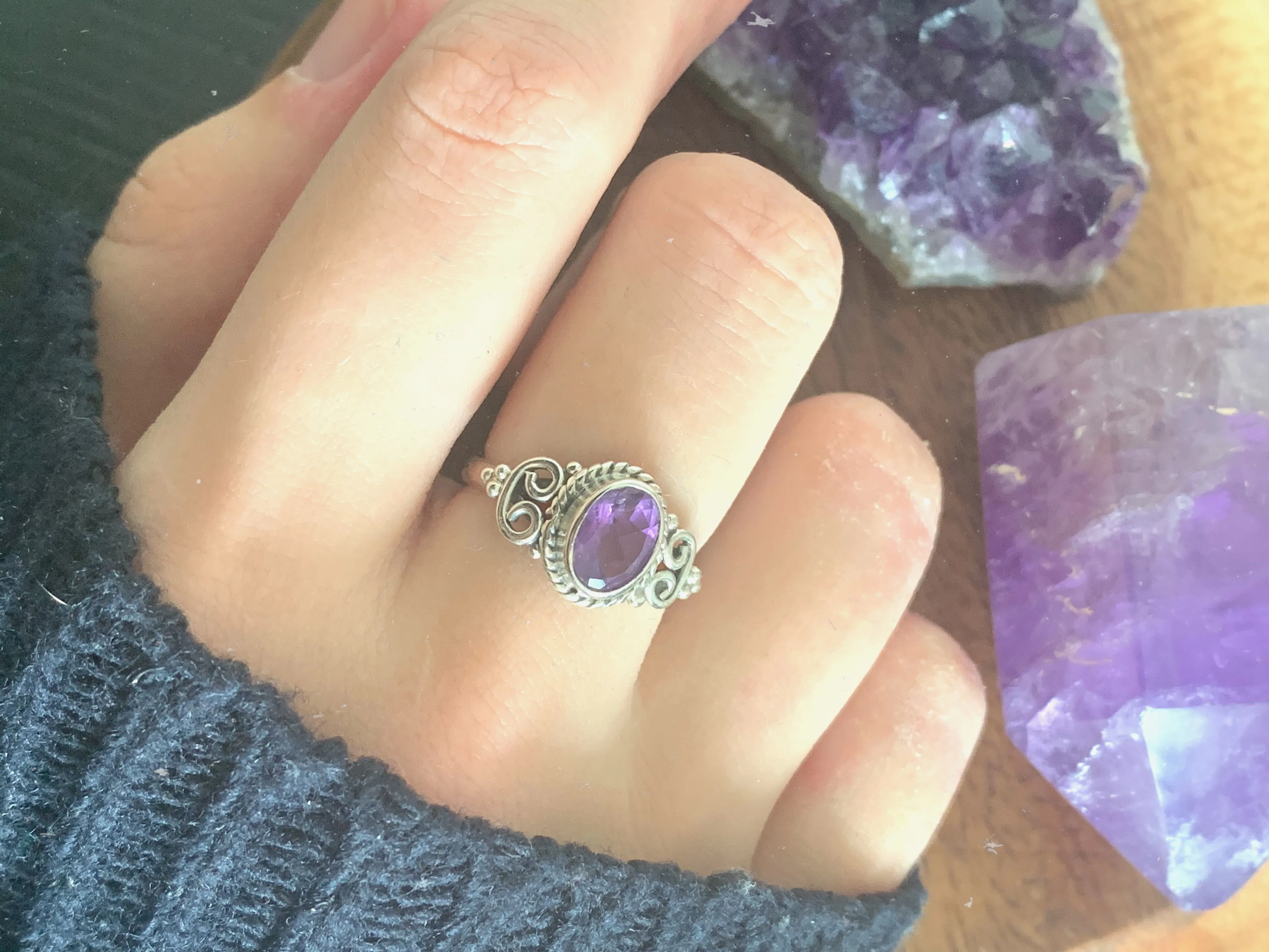 Amethyst Alta Ring - Oval (US 8 & 9.5)