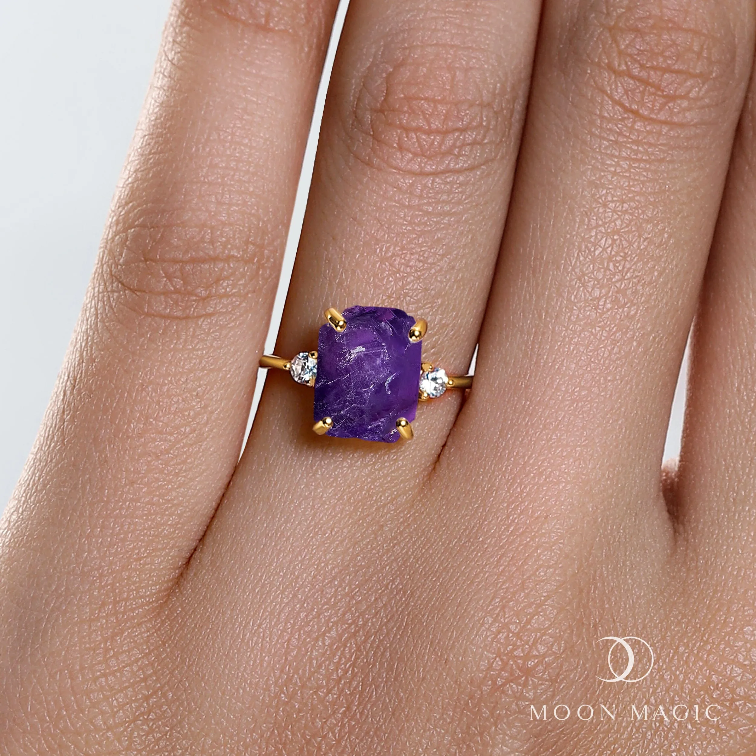 Amethyst Diamond Ring - Raw Allure