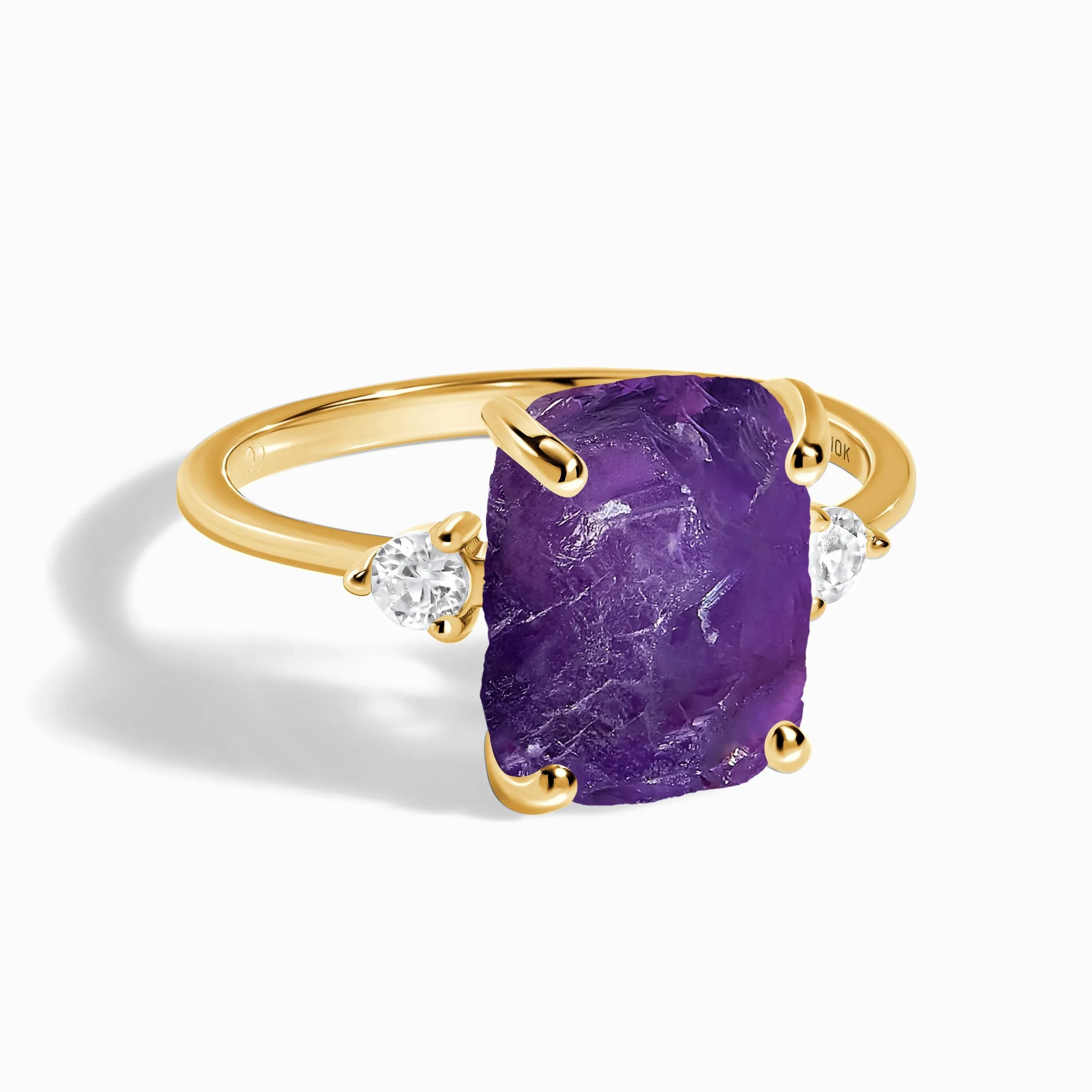 Amethyst Diamond Ring - Raw Allure