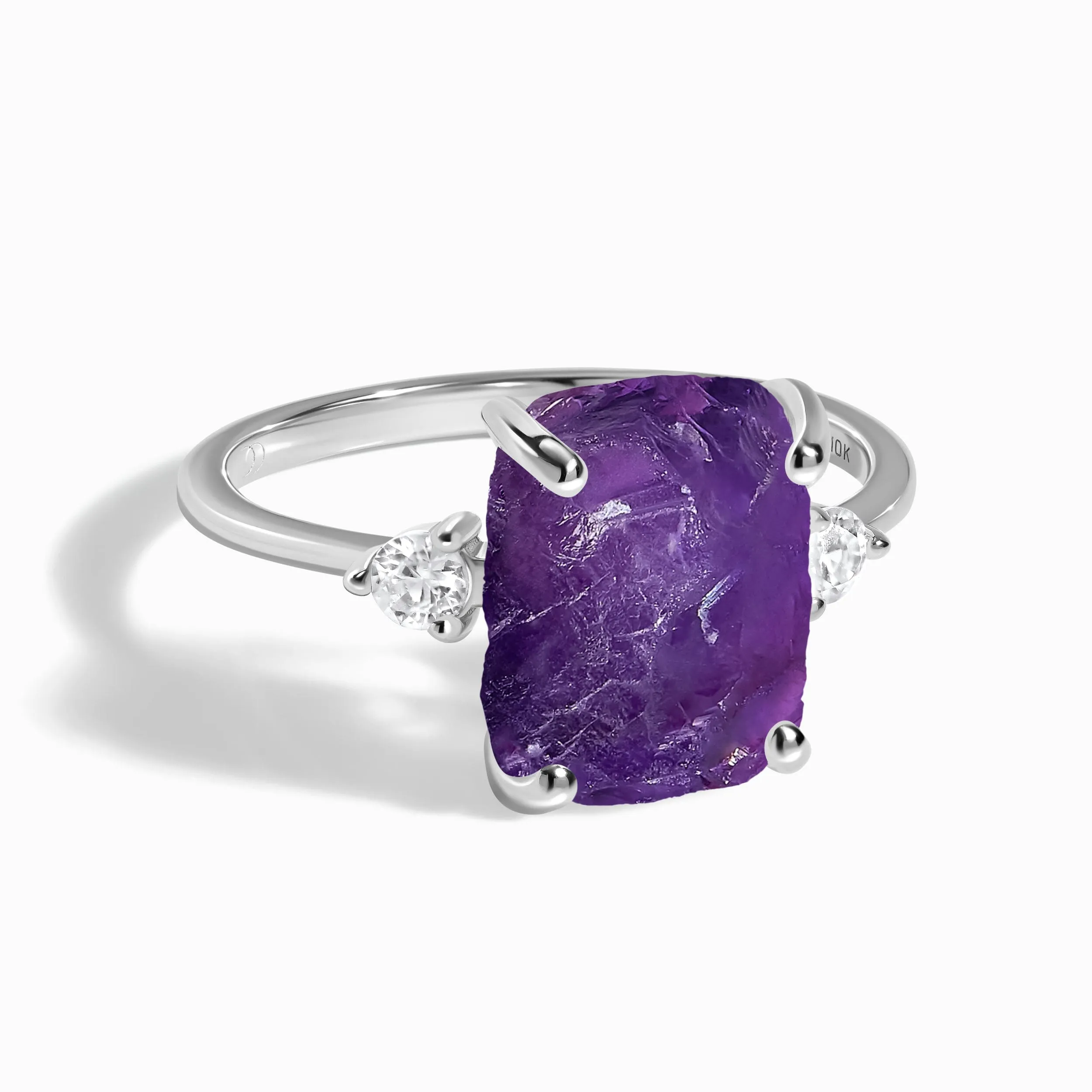 Amethyst Diamond Ring - Raw Allure