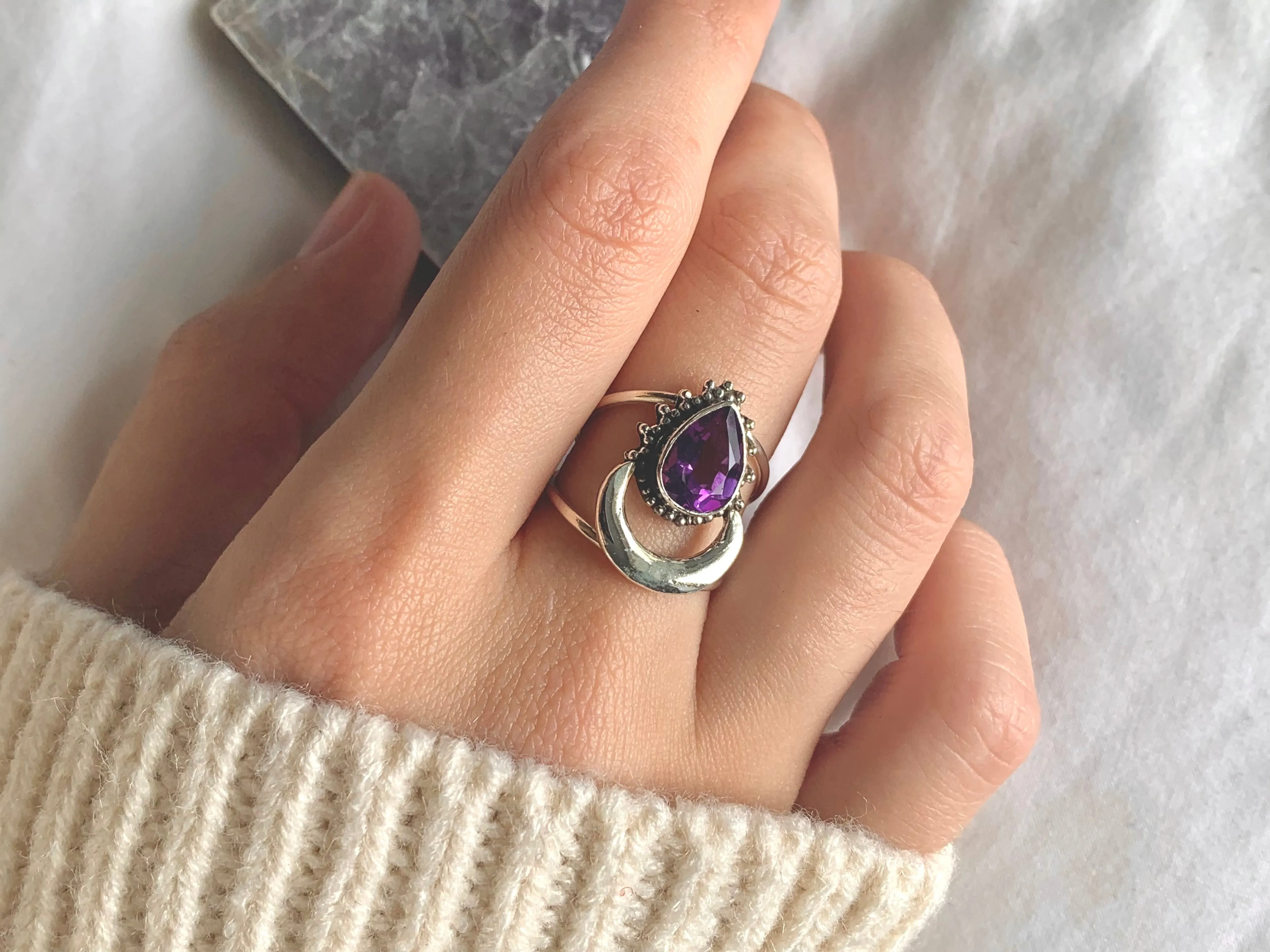 Amethyst Seraphina Ring (Faceted)