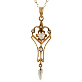 Antique Pearl & Diamond Lavalier Pendant