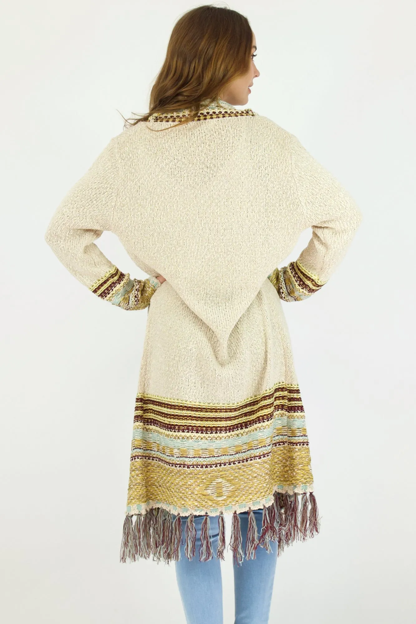 Arya Cardi- Cream/Gold/Aqua