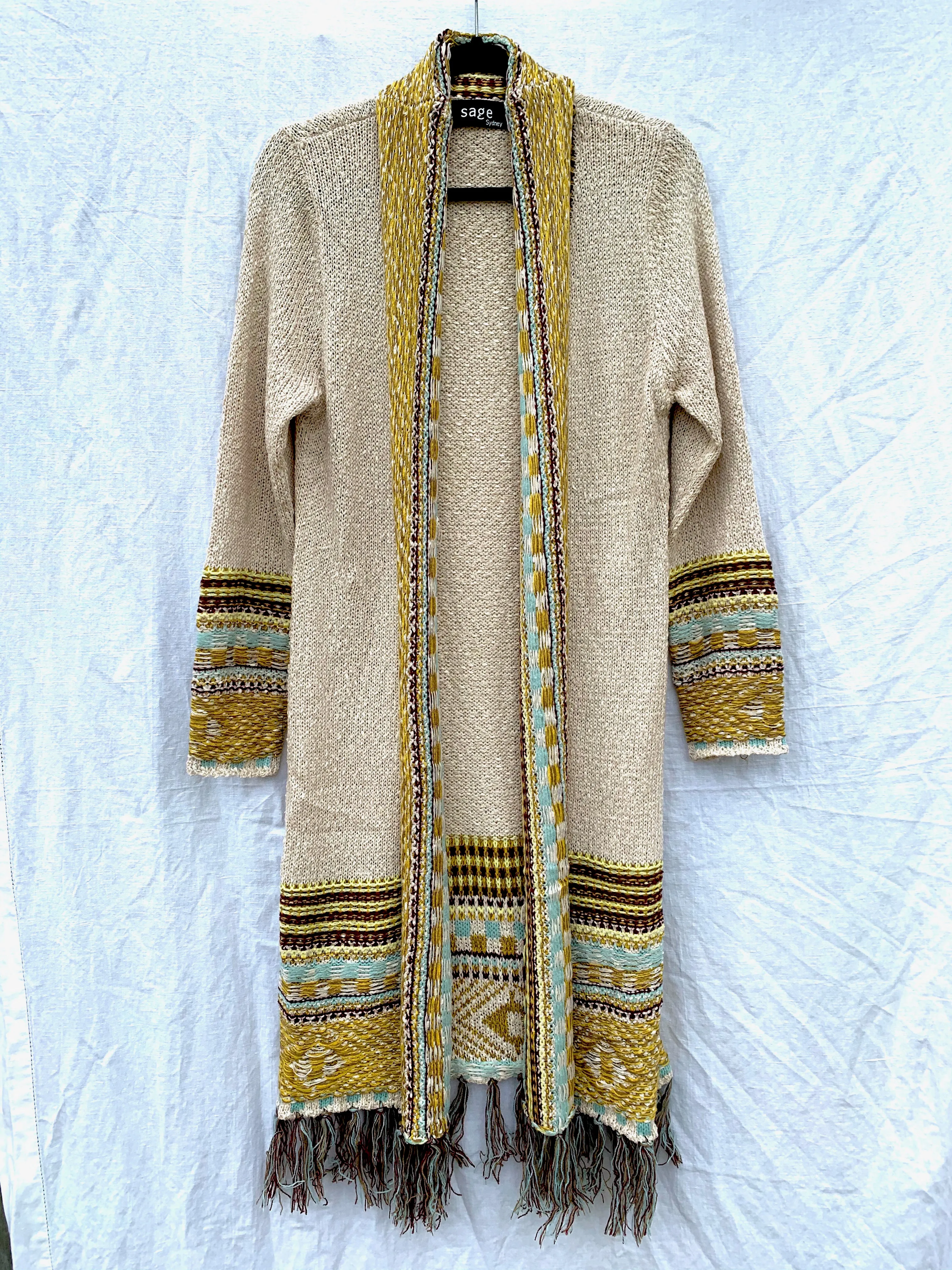 Arya Cardi- Cream/Gold/Aqua