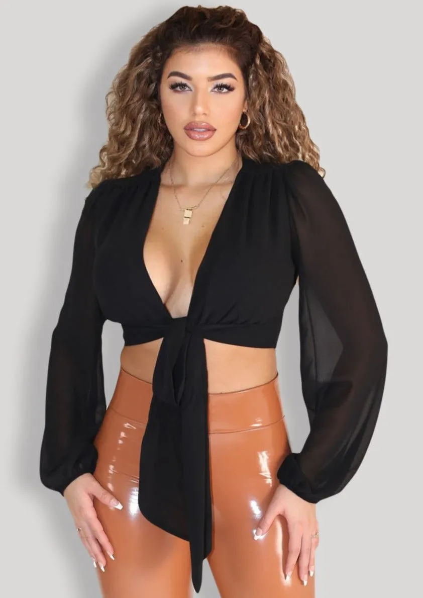 Arya Wrap Tie Crop Top