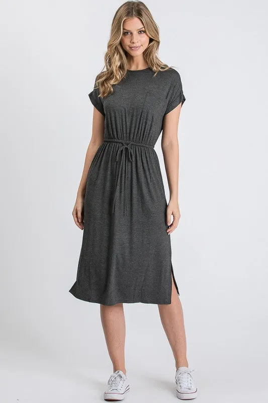 Aurora Midi Dress in Charcoal