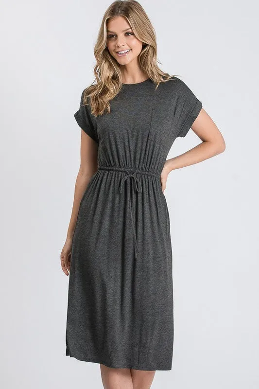 Aurora Midi Dress in Charcoal