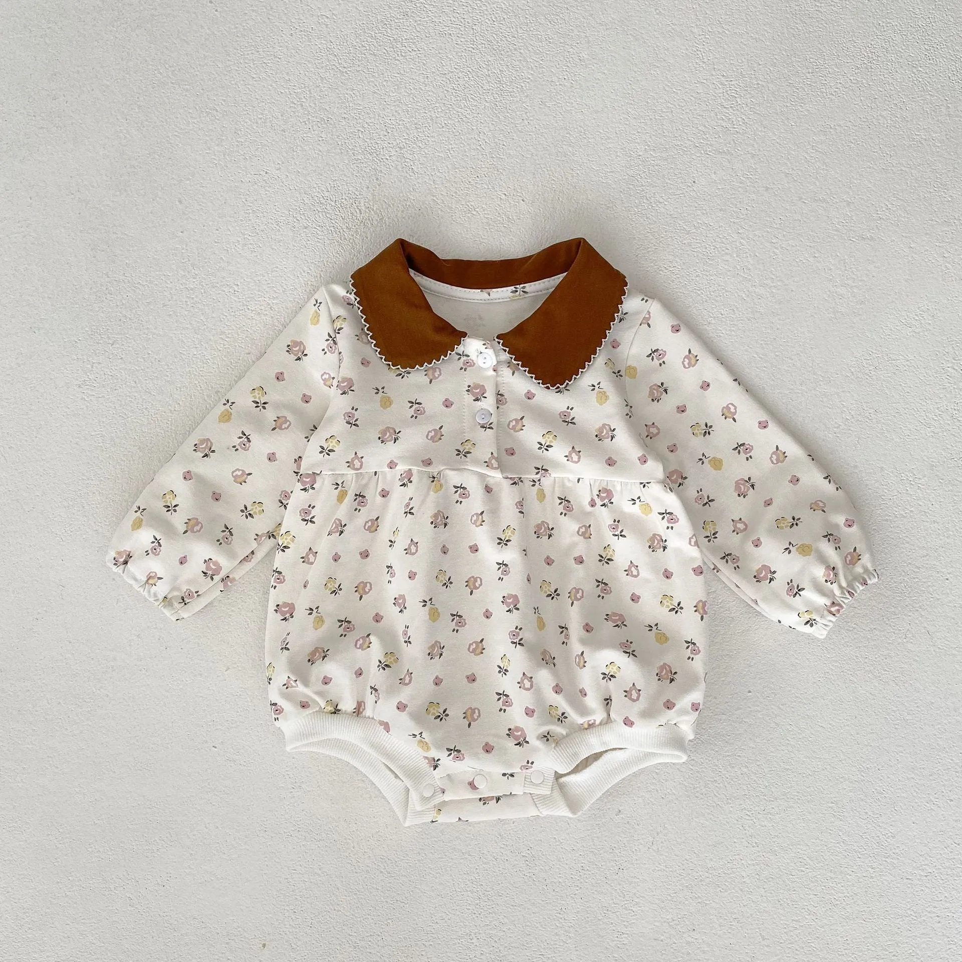 Baby Girls Flower Print Rompers Wholesale 230828234