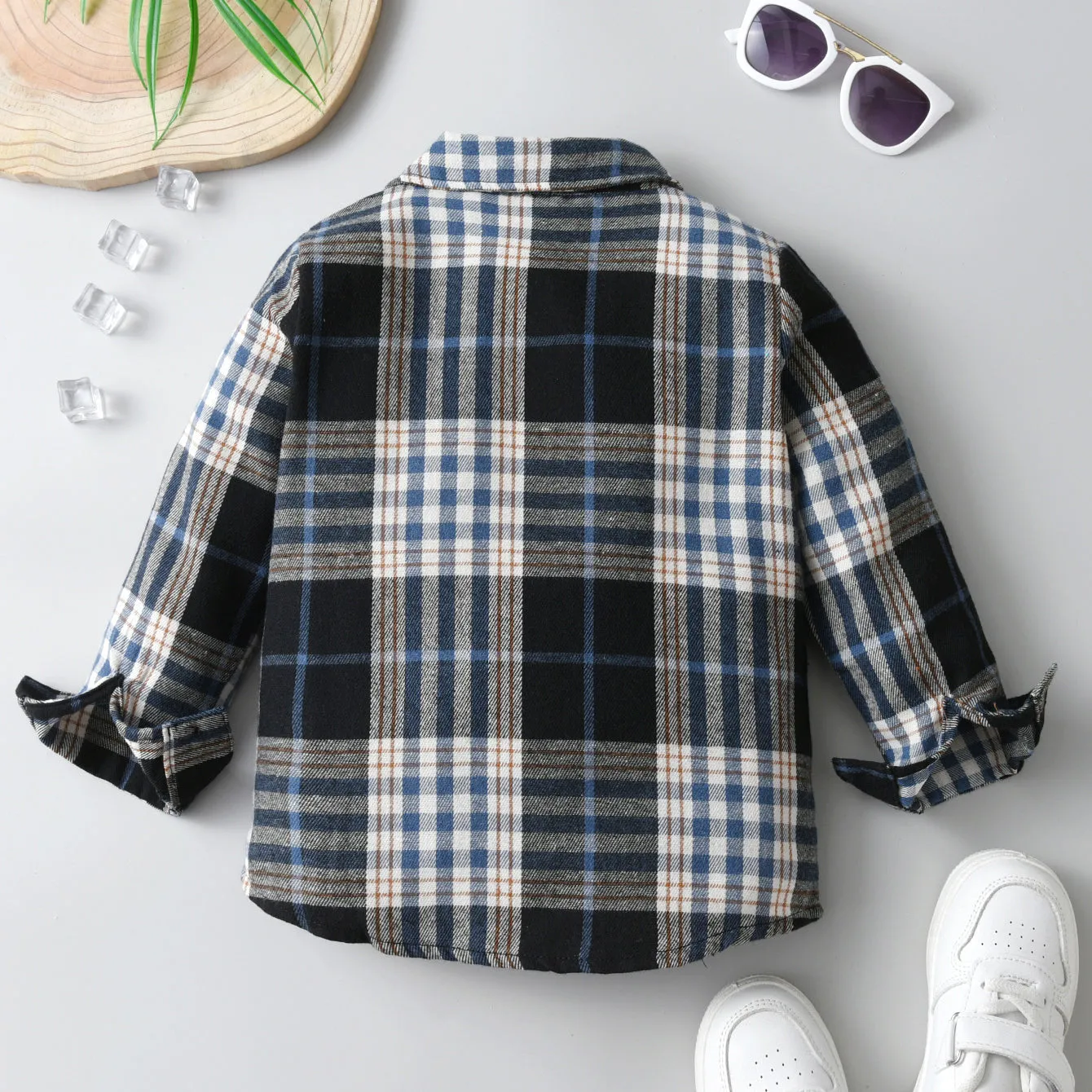 Baby Kid Boys Color-blocking Checked Shirts Wholesale 230828272