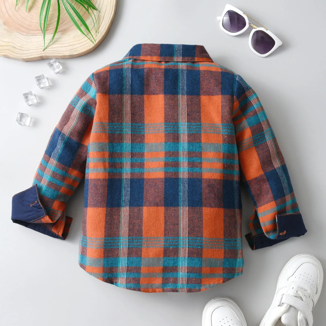 Baby Kid Boys Color-blocking Checked Shirts Wholesale 230828272