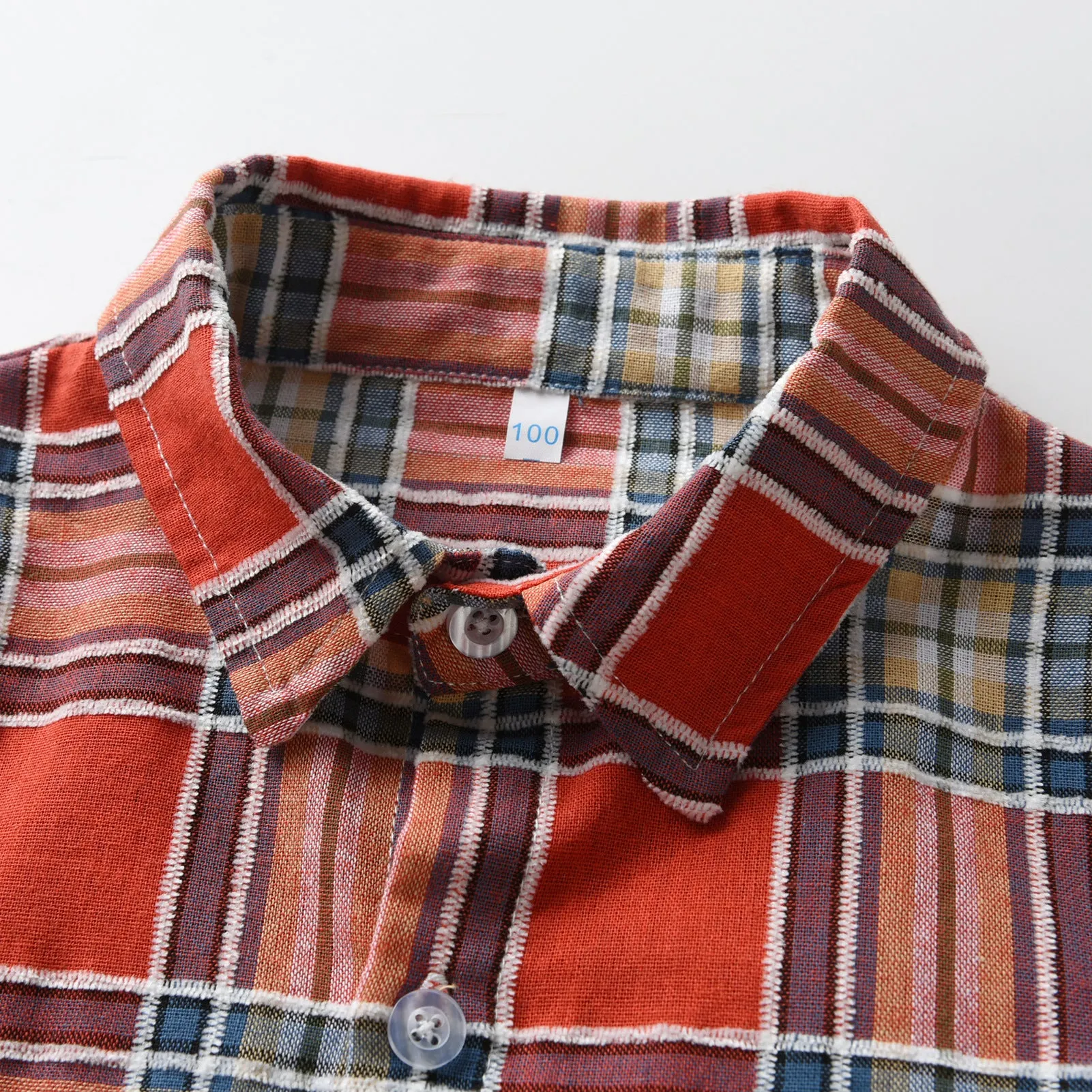 Baby Kid Boys Color-blocking Checked Shirts Wholesale 230828272