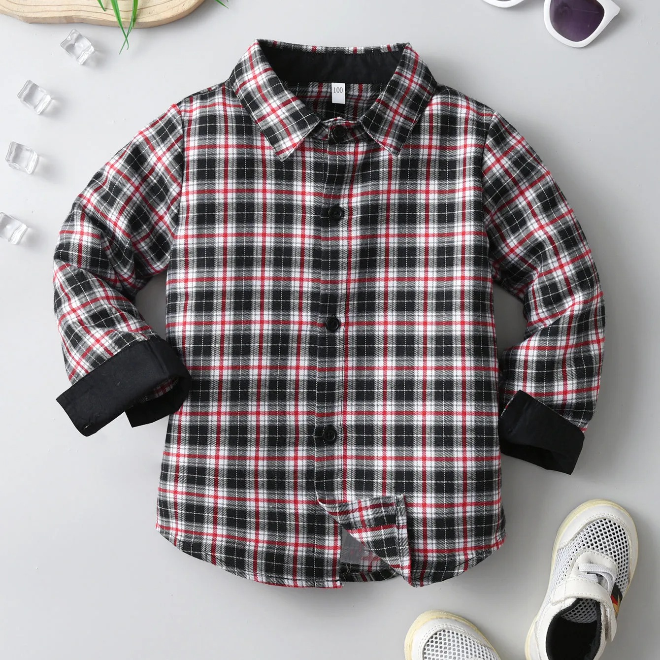 Baby Kid Boys Color-blocking Checked Shirts Wholesale 230828272