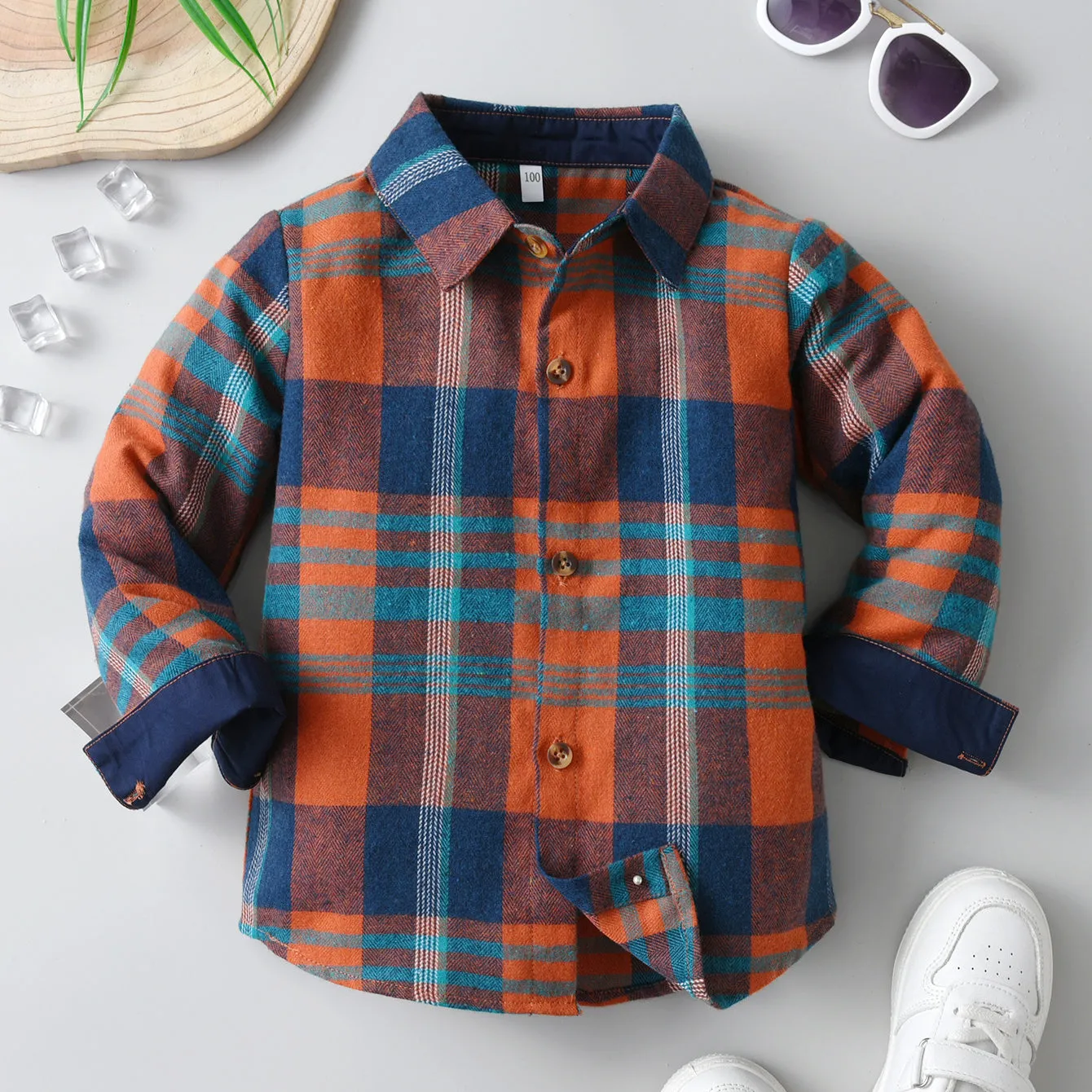 Baby Kid Boys Color-blocking Checked Shirts Wholesale 230828272