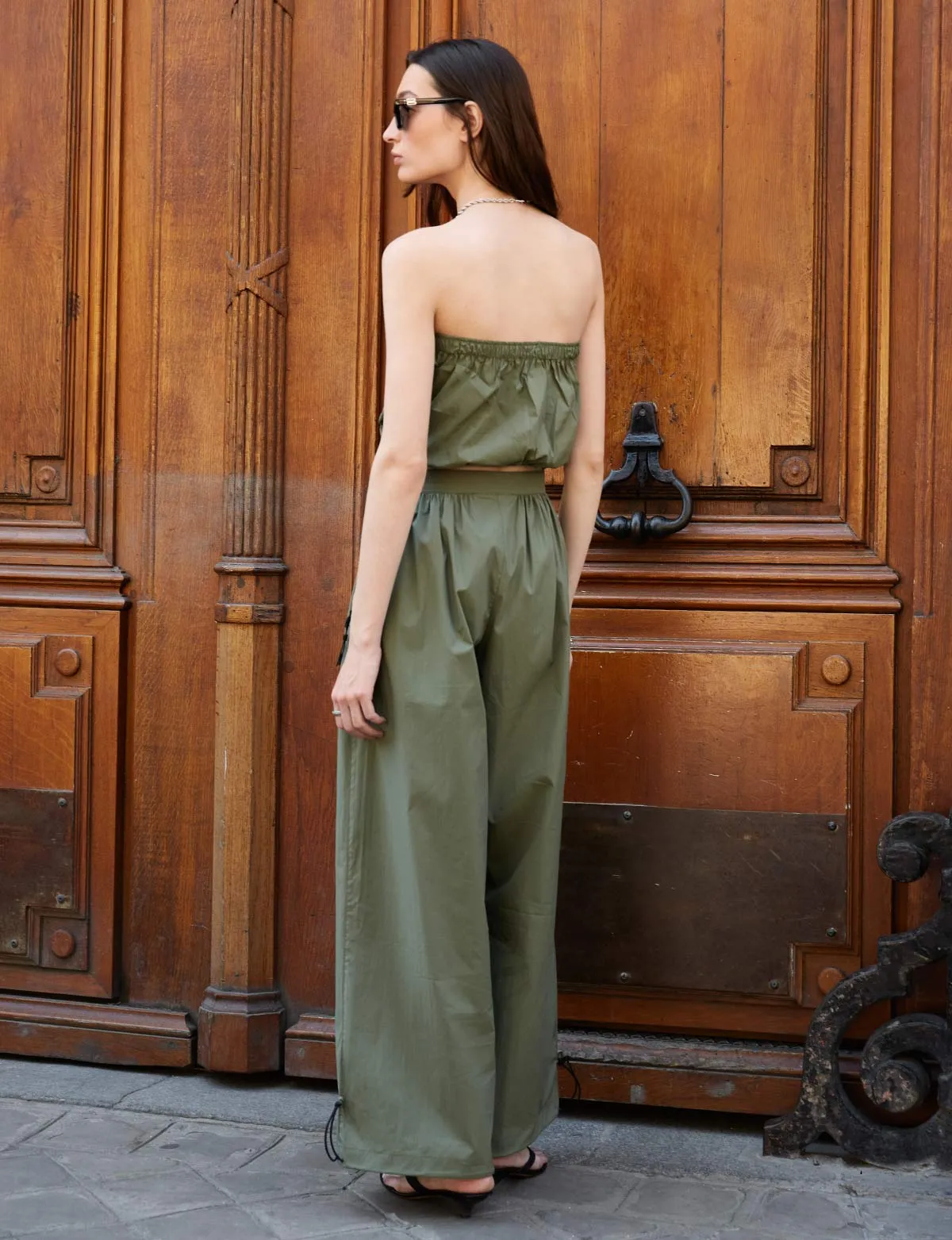 Baggy Olive Parachute Pants