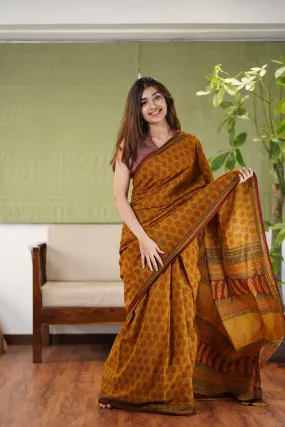 Bagh Hand Block Printed Cotton Saree