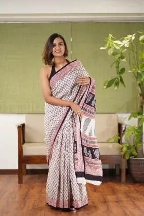 Bagh Hand Block Printed Cotton Saree