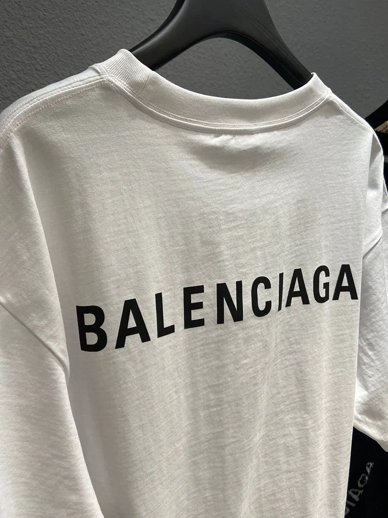 Balenciaga Logo T-Shirt Medium Fit White vintage jersey