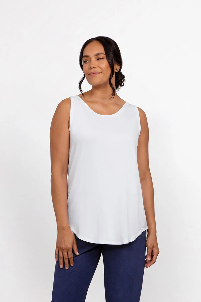 Bamboo Gather Tank | White